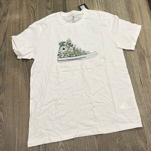 NWT Converse Mens Flower Chuck Graphic Tee Short Sleeve Crewneck White Size M